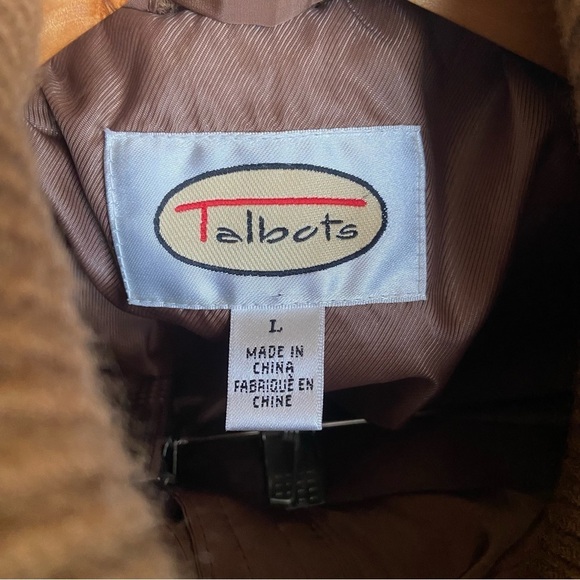 Vintage Talbots Bomber Jacket Brown Quilted Size Large - Picture 8 of 11